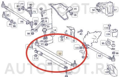 Тяга рулевая средняя -  для MERCEDES E-CLASS