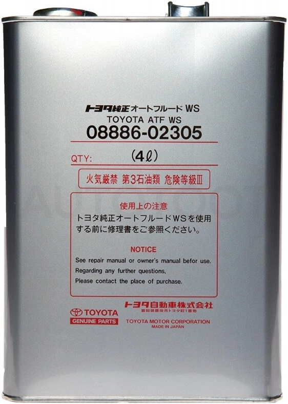 Масло трансмиссионное синтетическое "ATF WS", 4л - Артикул 0888602305 - Производитель Toyota - Фото, Отзывы, Цены