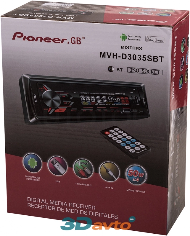 Pioneer Автомагнитола Pioneer.GB MVH-D 3035 SBT - Артикул MVHD3035SBT - Производитель Pioneer - Фото, Отзывы, Цены