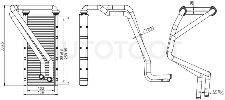 Радиатор отопителя салона Subaru Forester 02-08 / Impreza 00-07