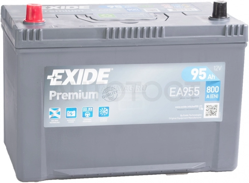 Аккумулятор EXIDE 95Ah 800A прямая полярность(+-)