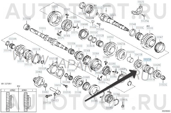 Подшипник вала вторичного задний МКПП 1/3ZZ -9036325060 Toyota для TOYOTA AVENSIS
