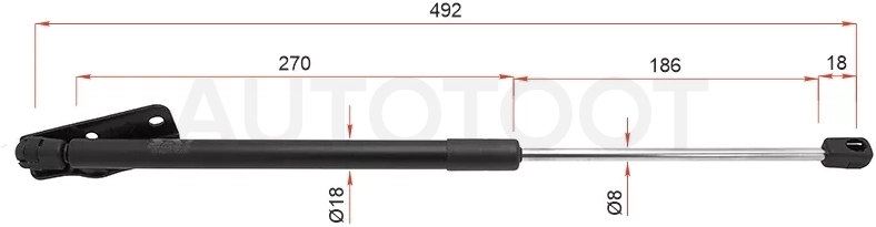 Амортизатор крышки багажника Nissan AD 99-02 / Wingroad 99-05 (Слева)