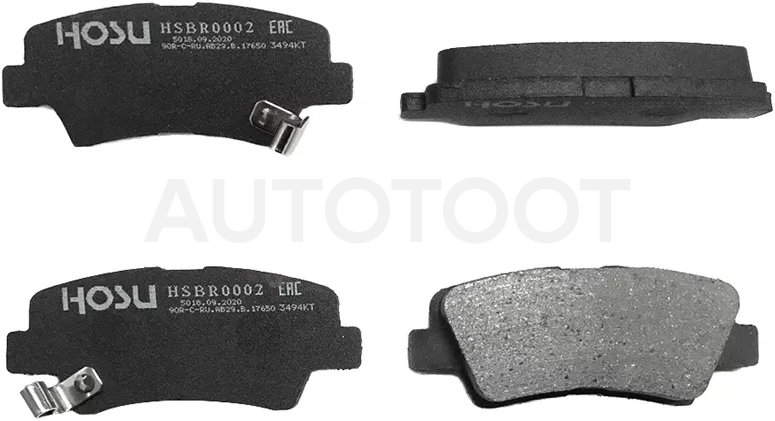 Колодки тормозные (Сзади) Hyundai Creta 15-22 / Elantra 06-20 - Артикул HSBR0002 - Производитель Hosu - Фото, Отзывы, Цены