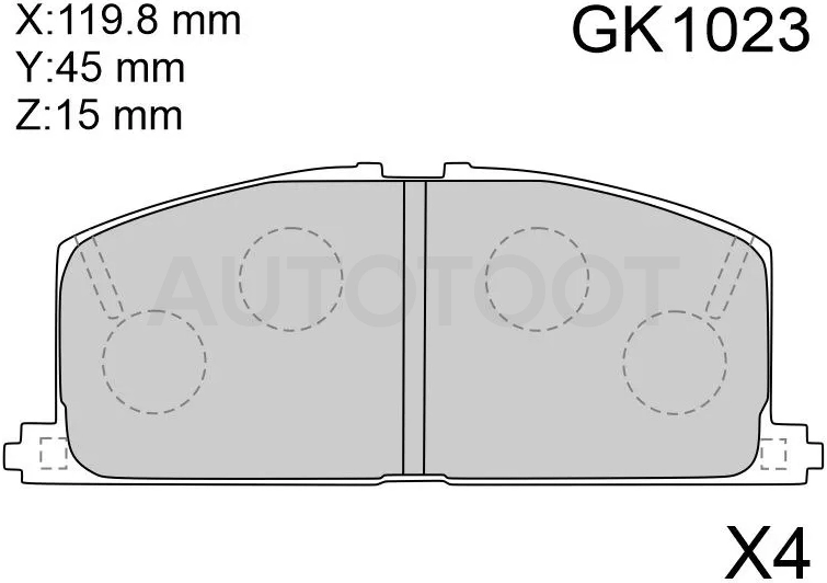 Колодки тормозные (Спереди) Toyota Caldina (T190) 92-02 / Camry Japan 82-92 - Артикул GK1023 - Производитель Ctr - Фото, Отзывы, Цены