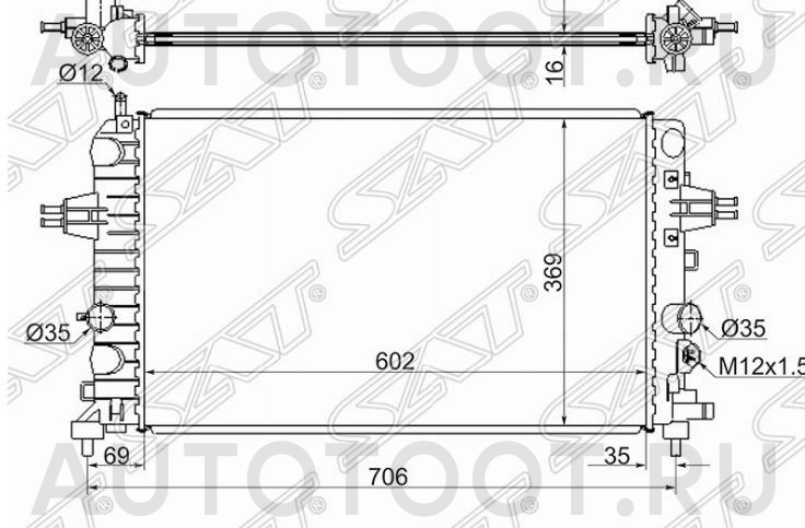Радиатор охлаждения МКПП/Робот -SGOP0006041MTR Sat для OPEL ASTRA