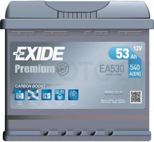 Аккумулятор EXIDE 53Ah 540A обратная полярность(-+)