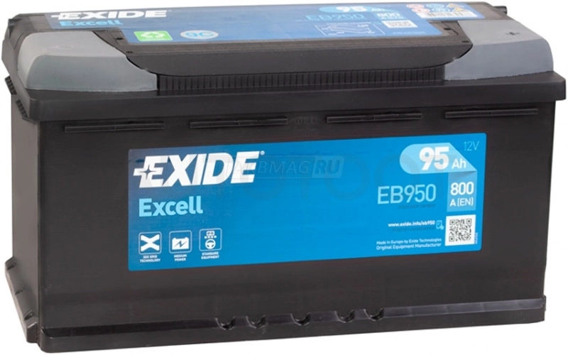 Аккумулятор EXIDE 95Ah 800A обратная полярность(-+)