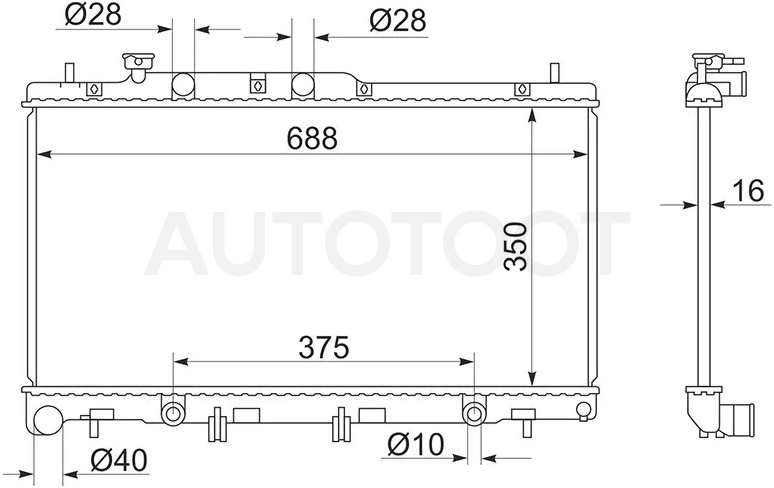 Радиатор Subaru Legacy 03-09 / Outback 03-09 / Legacy B4 03-09