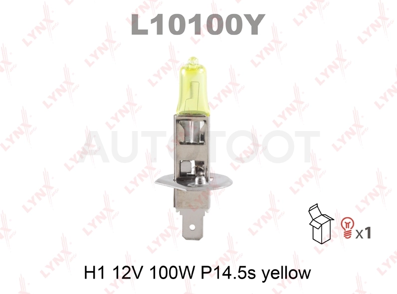 Лампа H1 2V 100W P14,5s YELLOW LYNXauto