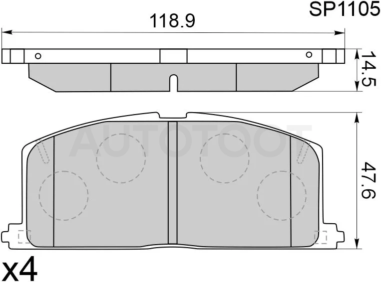 Колодки тормозные (Спереди) Toyota Caldina (T190) 92-02 / Camry Japan 82-92 - Артикул SP1105 - Производитель Sangsin - Фото, Отзывы, Цены