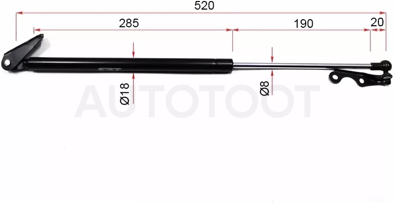 Амортизатор крышки багажника Toyota Ist 02-07 (Слева) - Артикул ST6896059045 - Производитель Sat - Фото, Отзывы, Цены