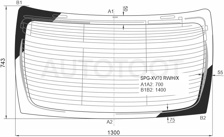 Стекло заднее (Цвет зеленый/ Обогрев) Toyota Camry (XV70) 17-23 / Camry UAE/USA 17-24