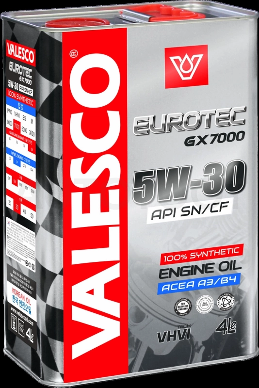 Масло моторное VALESCO EUROTEC GX 7000 5W-30 API SN/CF синтетическое 4л