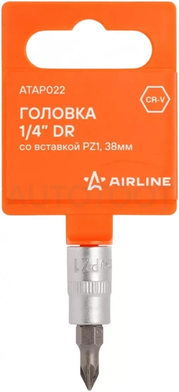 Головка 1/4" со вставкой PZ1, L=38мм - Артикул ATAP022 - Производитель Airline - Фото, Отзывы, Цены