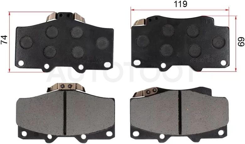 Колодки тормозные (Спереди) Toyota Hilux Pick Up 88-15 / Land Cruiser 84-23