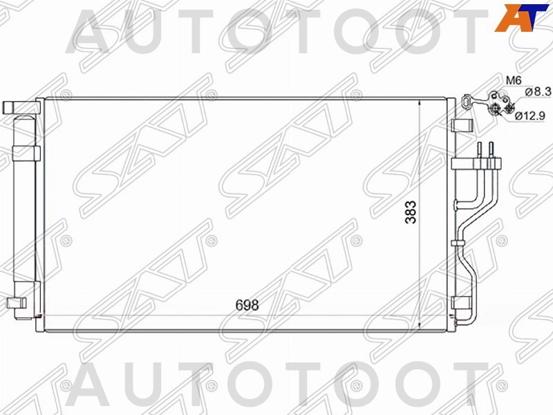 Радиатор кондиционера (бензин) 1.6/2.0/2.4 CVVT -1045695SX Stellox для KIA SPORTAGE, HYUNDAI IX35, HYUNDAI TUCSON