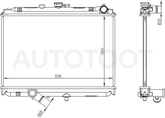 Радиатор Mazda Bongo 93-99 - Артикул MZ00015 - Производитель Sat - Фото, Отзывы, Цены