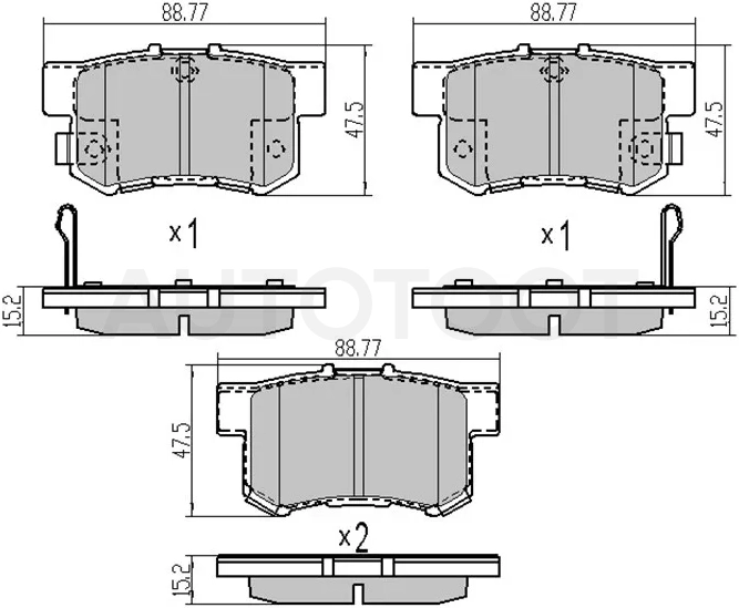 Колодки тормозные (Сзади) Honda Accord 91-16 / Civic 95-12