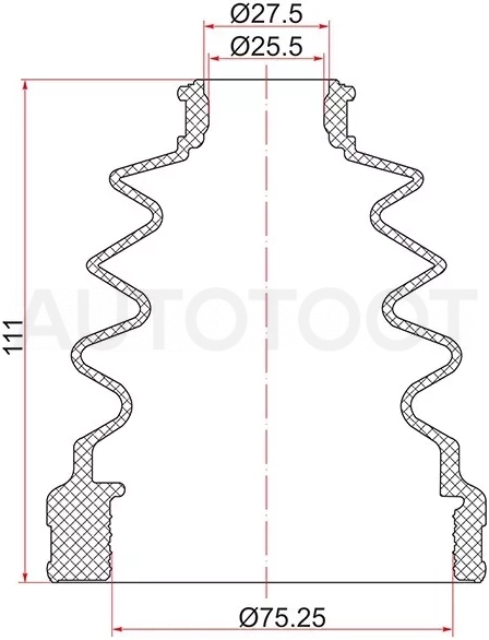 Пыльник шруса внутреннего LH TOYOTA ACV3#/ACV40 NZT260/ANE10/ACU/MCU20/30/ACM21/ACR30/AZR65