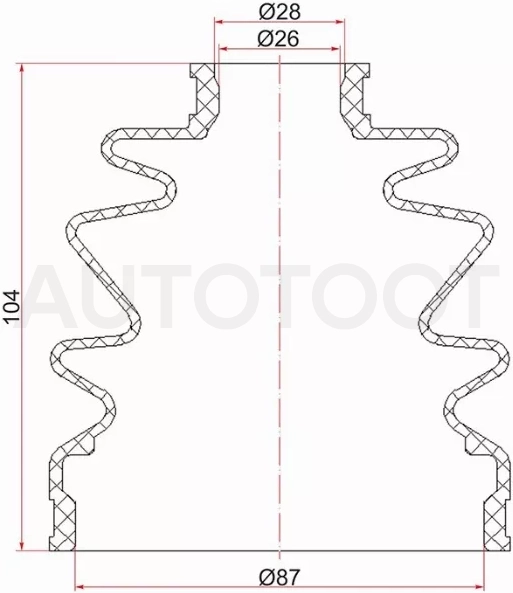 Пыльник ШРУСа наружный TOYOTA CAMRY ACV40,ACV51 06-/MITSUBISHI PAJERO V60/70# 99-06