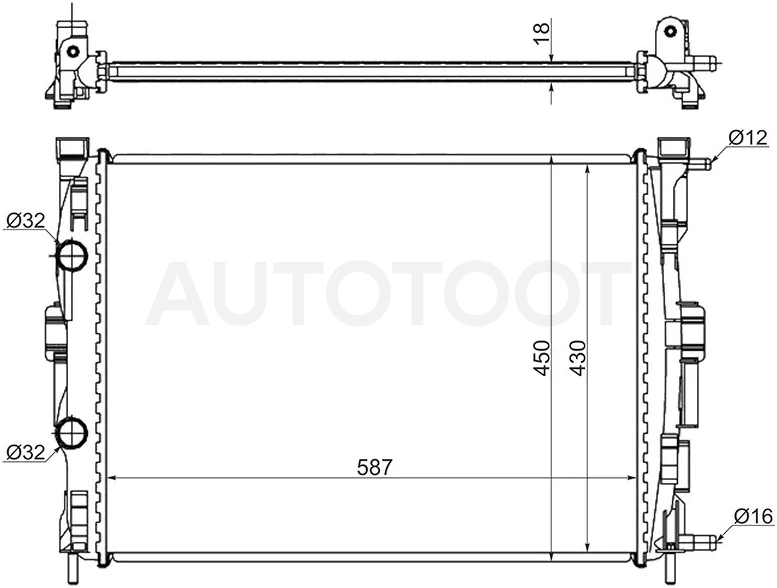 Радиатор Renault Grand Scenic 04-09 / Megane 02-09 / Scenic 03-09