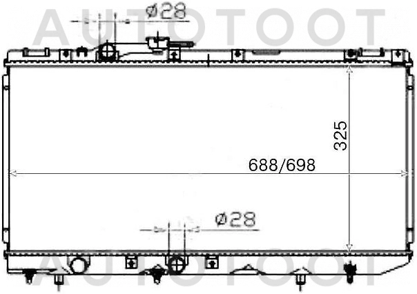 Радиатор охлаждения -TY0001EL41 Sat для TOYOTA CORSA, TOYOTA CYNOS, TOYOTA TERCEL, TOYOTA COROLLA II
