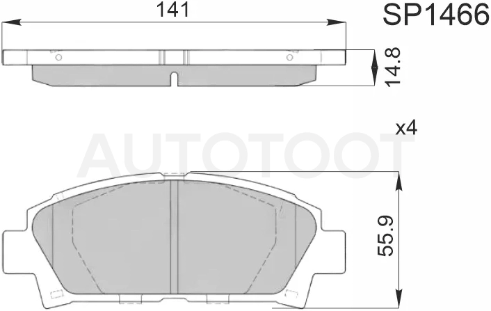 Колодки тормозные (Спереди) Toyota Avensis (T220) 97-03 / Caldina (T210) 97-02 / Corolla (E100) 91-02 / Carina (T210) 96-01