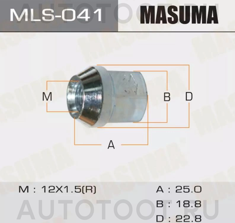 Гайка колёсная M12X1.5 (под 19 ключ) -MLS041 Masuma для TOYOTA CAMRY, TOYOTA COROLLA, TOYOTA MARK 2