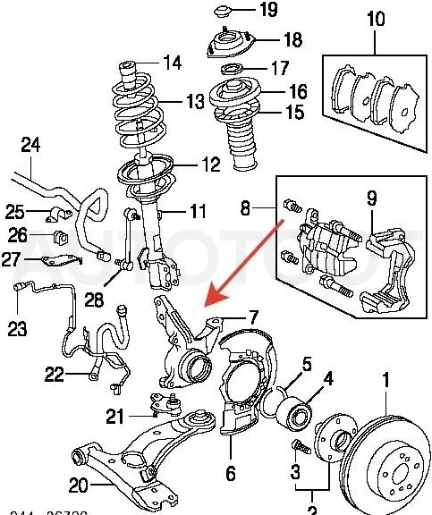 Кулак поворотный передний левый -ST910007 Sat для TOYOTA RAV4