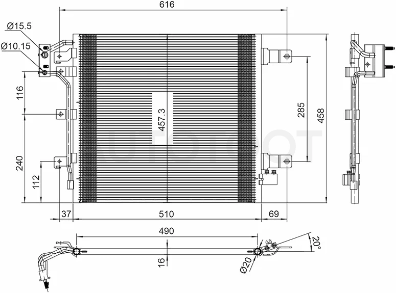 Радиатор кондиционера Jeep Wrangler 06-18 - Артикул ST470118 - Производитель Sat - Фото, Отзывы, Цены