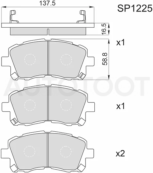 Колодки тормозные (Спереди) Nissan Terrano 14-22 / Subaru Forester 97-02 / Impreza 92-07 / Legacy 93-09 / Outback 98-09