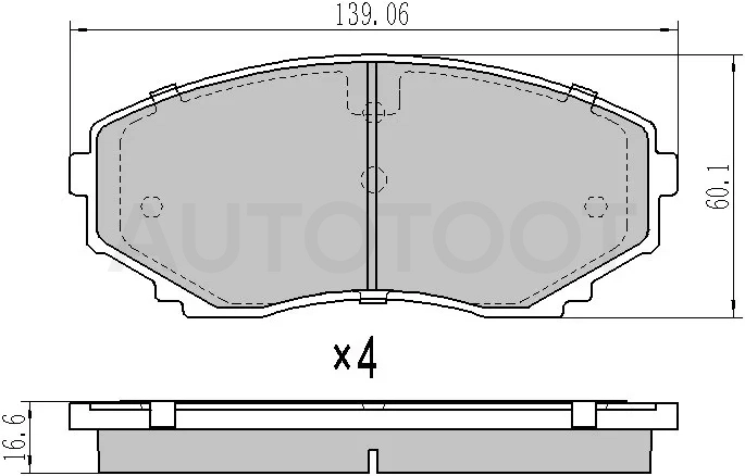 Колодки тормозные (Спереди) Mazda CX-7 06-12 / Mitsubishi L200 15- / Pajero Sport 16- / Mazda Bongo Friendee 95-01 / B-Series 98-06 / CX-9 07-15 / MPV 90-06
