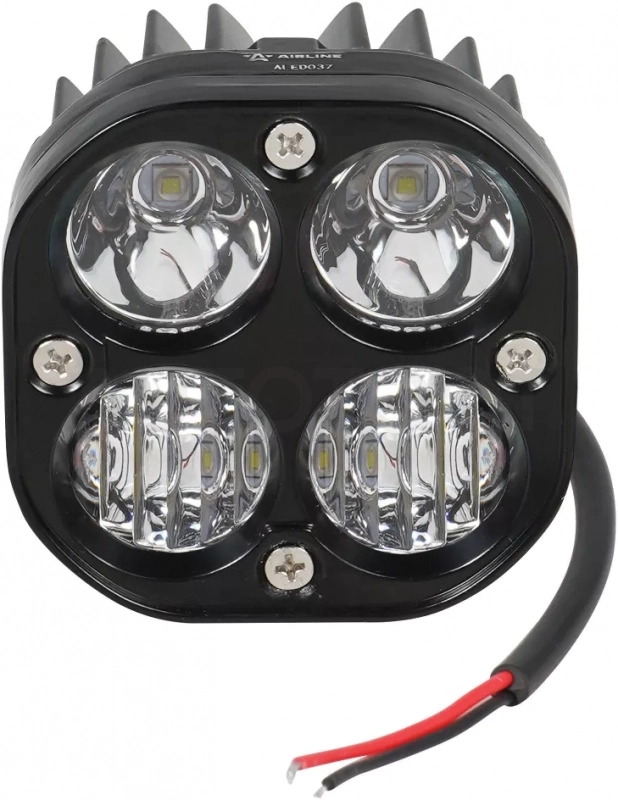 Фара светодиод. квадратная, 4LED, комбин. свет (гладк. рефл. + 5D линза), 40Вт, 78х78х50мм, 12/24В, PLUS