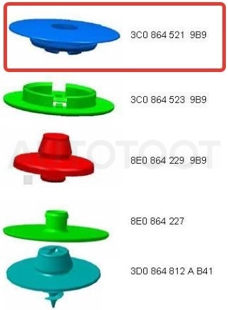 Клипса крепления коврика №1 -P370522 Patron для VOLKSWAGEN POLO, AUDI A1, AUDI A3, AUDI A4, AUDI A5, AUDI A6, AUDI Q3, AUDI Q5, VOLKSWAGEN AMAROK, VOLKSWAGEN GOLF, VOLKSWAGEN PASSAT, VOLKSWAGEN TIGUAN