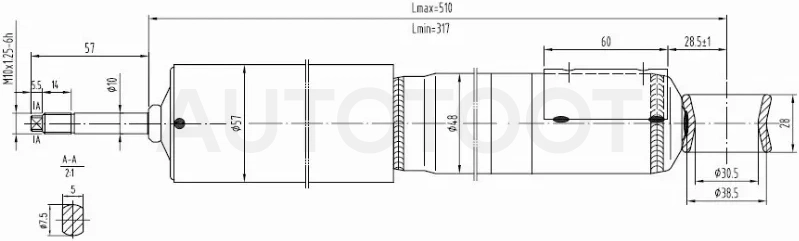 Амортизатор Toyota Land Cruiser Prado (J90) 96-99 / 4Runner 95-02 (Сзади/ Справа=Слева)