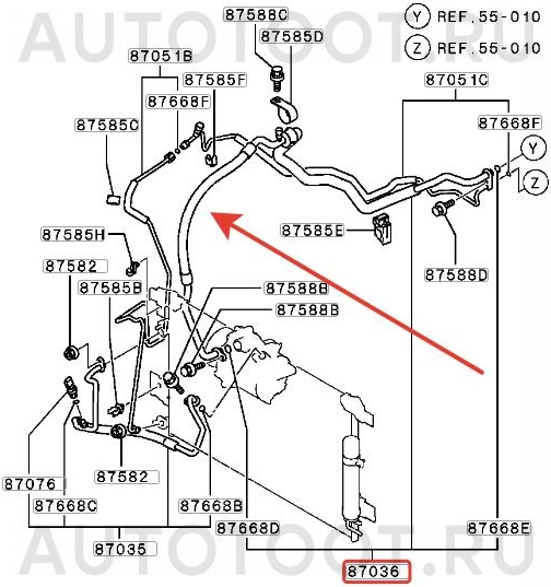 Трубка кондиционера -  для MITSUBISHI LANCER, MITSUBISHI OUTLANDER