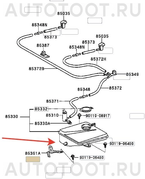Бачок омывателя -  для TOYOTA MARK 2, TOYOTA CHASER
