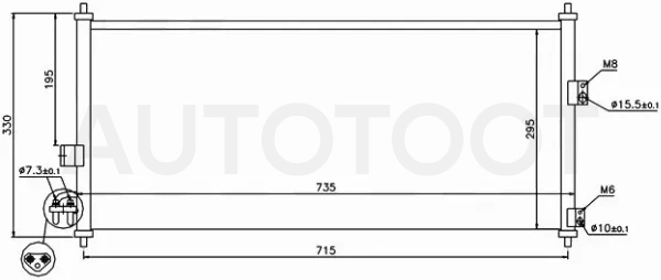 Радиатор кондиционера Nissan Almera 00-06 / Primera 01-08