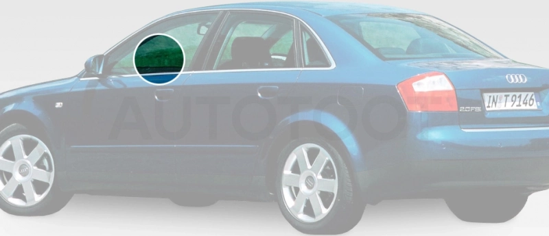 Стекло переднее левое опускное -  для AUDI A4