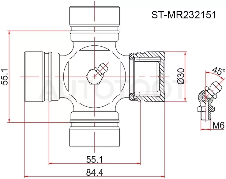 Крестовина MITSUBISHI L200 96-05/PAJERO/MONTERO SPORT CHALLENGER 96-06