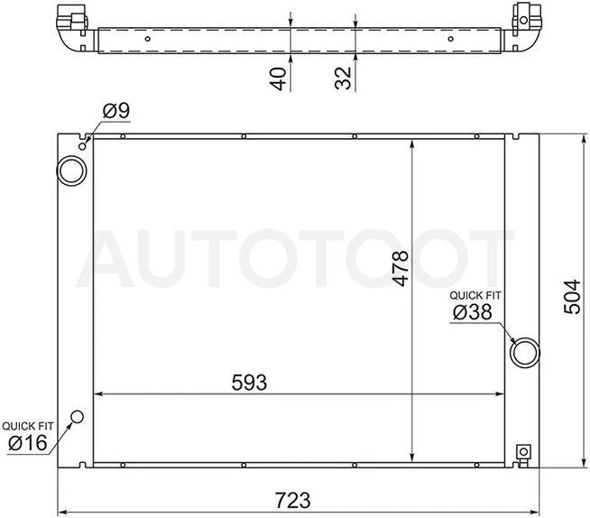 Радиатор BMW 5-Series 03-10 - Артикул BW00082 - Производитель Sat - Фото, Отзывы, Цены