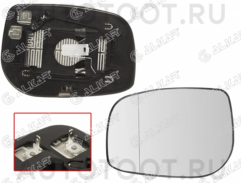 Полотно зеркала асферическое с обогревом -  для TOYOTA AVENSIS