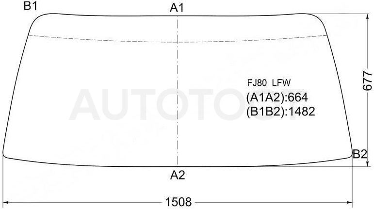 Стекло лобовое в резинку -FJ80LFW Xyg для TOYOTA LAND CRUISER