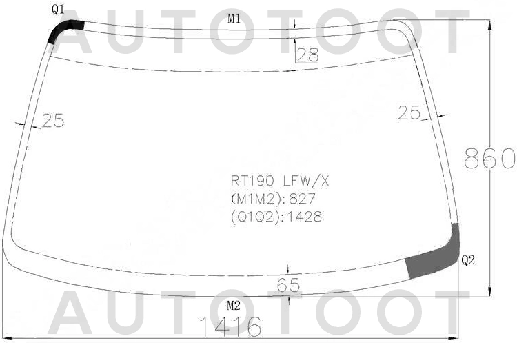 Стекло лобовое в клей -  для TOYOTA CALDINA, TOYOTA CARINA E, TOYOTA CORONA