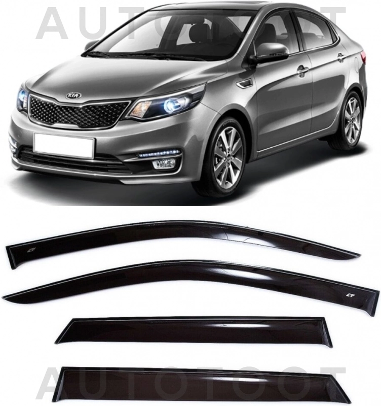 Ветровики комплект 4 шт. седан -REINWV382 Rein для KIA RIO