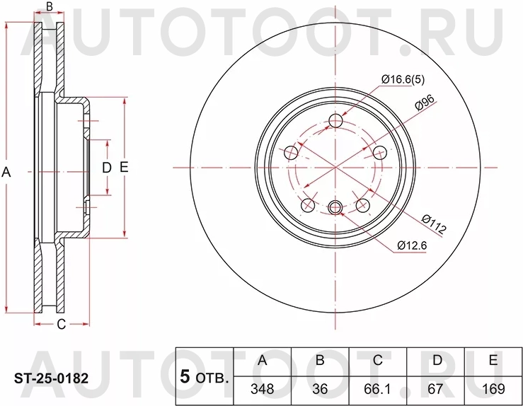 Диск тормозной (Спереди/ Левый) BMW 3-Series 18-22 / 5-Series 16-24 - Артикул ST250182 - Производитель Sat - Фото, Отзывы, Цены