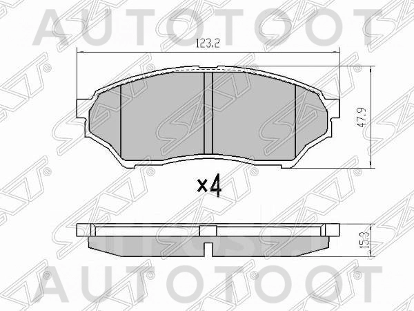 Колодки тормозные передние -STMR449854 Sat для MITSUBISHI PAJERO MINI