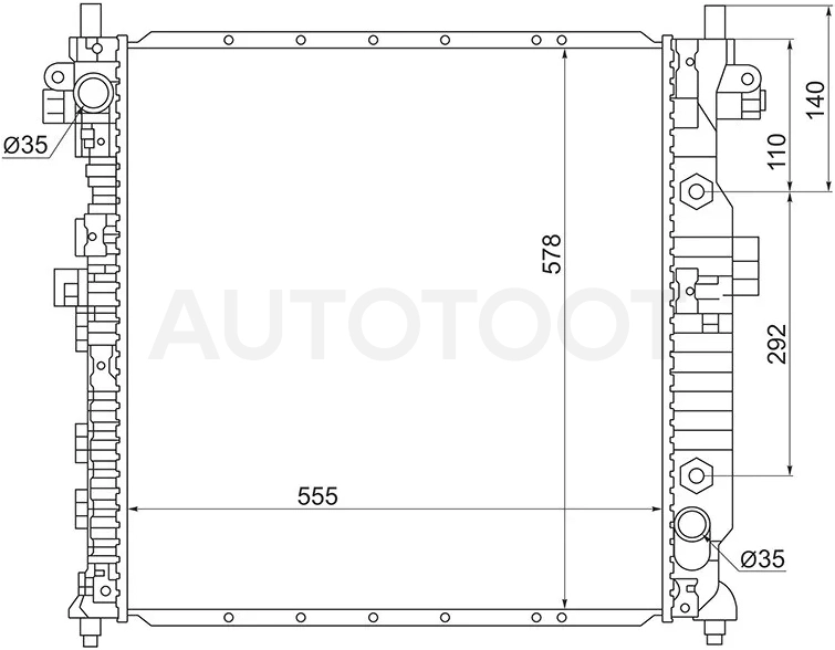 Радиатор SsangYong Actyon 05-10 / Kyron 05-16 - Артикул SY00021 - Производитель Sat - Фото, Отзывы, Цены