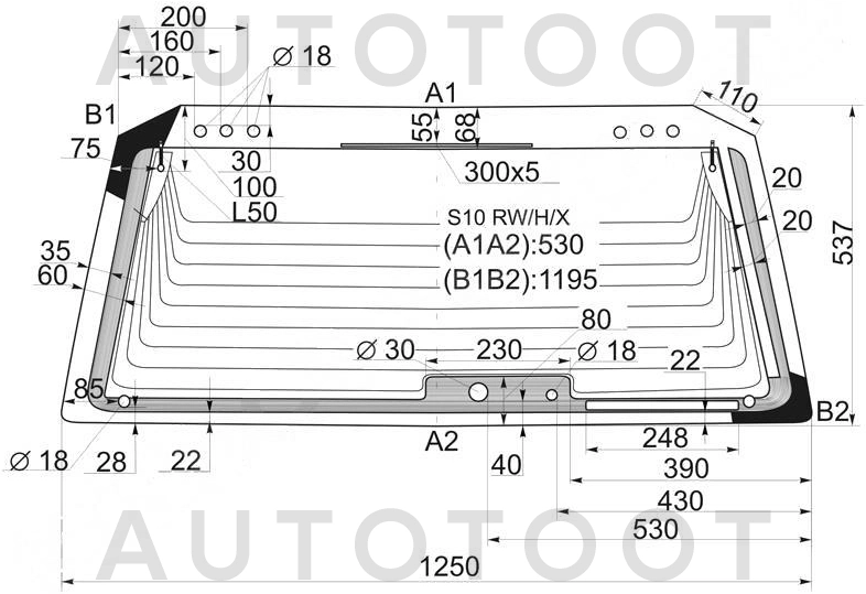 Стекло заднее (крышка багажника) с обогревом -  для HONDA CR-V